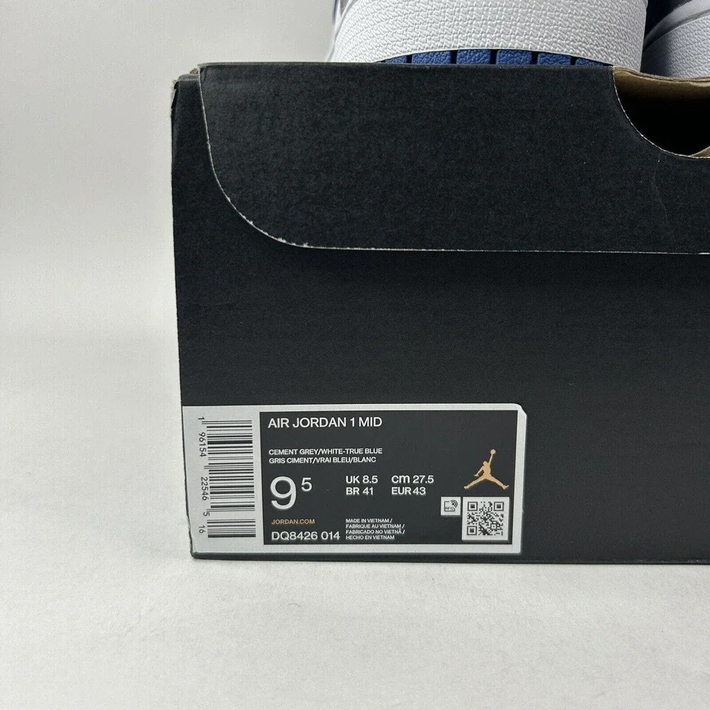 Nike Shoes Air Jordan 1 Mid Retro “Cement Grey/True Blue” 2024 - Picture 5 of 5